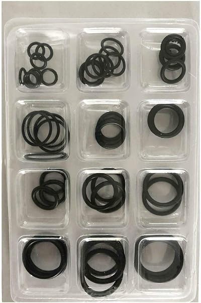 jn 50pc Black Rubber O-Ring Kit Assorted Sizes Plumbing Kitchen Sink Tap