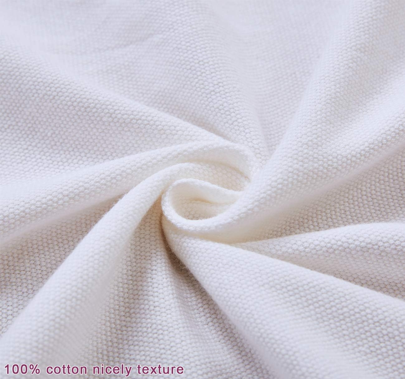 PHF 100% Cotton Textured Throw Blanket Solid for Sofa Couch, 50" x 60", Clipped Jacquard for Home Decoration, White: Kitchen & Dining