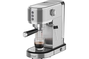 LARINEST Espresso Machine with Milk Frother,Stainless Steel Espresso Maker, 20 Bar Espressoe Machine with 41oz Removable Water Tank,Small Espresso Machines for Latte,Cappuccino,1350W