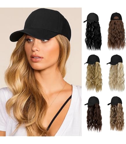 帽子 P.L.N long hair cap Amazon.com : Cephermer Baseball Hat Wig,Hat with Hair attached 24