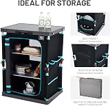 TIMBER RIDGE Compact Camping Storage Cabinet 3 Shelf Aluminum Frame Black view 5