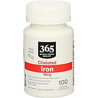 365 by Whole Foods Market, Iron Chelated 18Mg, 100 Veg Capsules