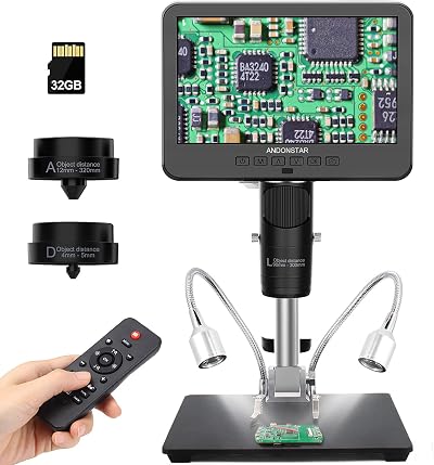 Andonstar AD246S-M HDMI Digital Microscope 2000x 7in LCD 3 Lenses UHD 2160P