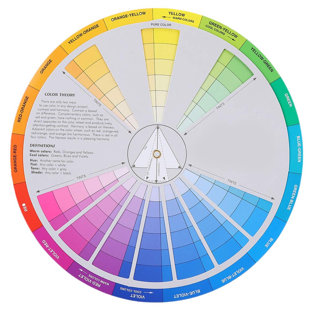 3pcs Color Wheel, 9.2in + 9.1in + 5.5in Pocket Color Mixing Wheel for Tattooing, Painting, Designing Color Mixing
