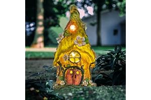 AIINY Garden Decor Outdoor Solar Statues, 11Inch Resin Fairy Garden Solar Lights Birthday Gifts for Women Yard Decorations, Gardening Gifts for Patio, Balcony, Porch Decor