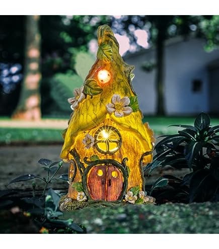 Amazon.com : FORUP 10 Inch Fairy House Garden Statues with