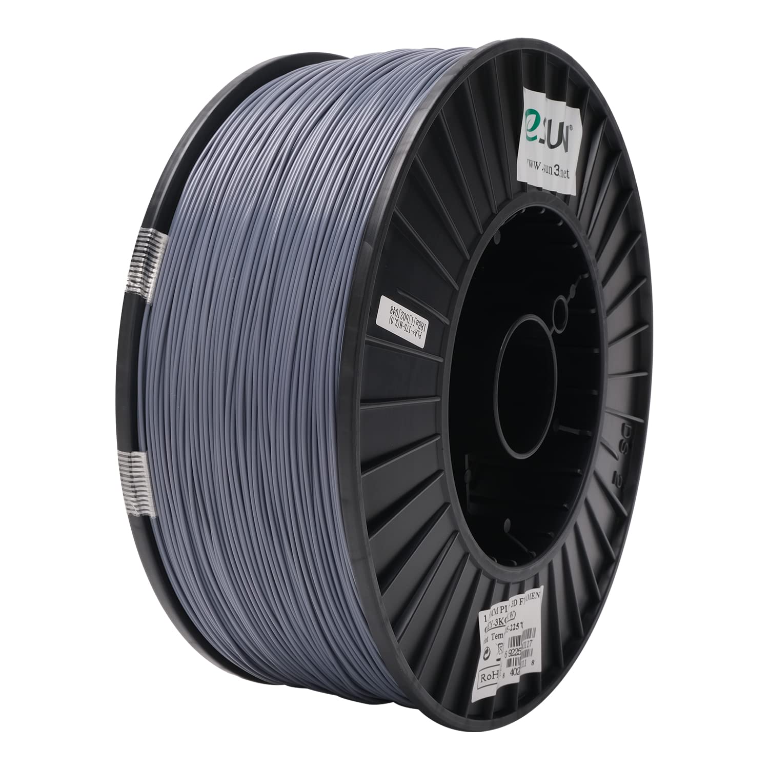 eSUN PLA+ Filament 1.75mm, Enhanced Toughness 3D Printer Filament PLA Plus, Dimensional Accuracy +/- 0.03mm, 3KG Spool (6.6 LBS) 3D Printing Filament for 3D Printers, Grey