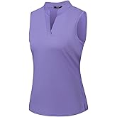 Vidusou Womens Sleeveless V Neck Golf Polo Shirts