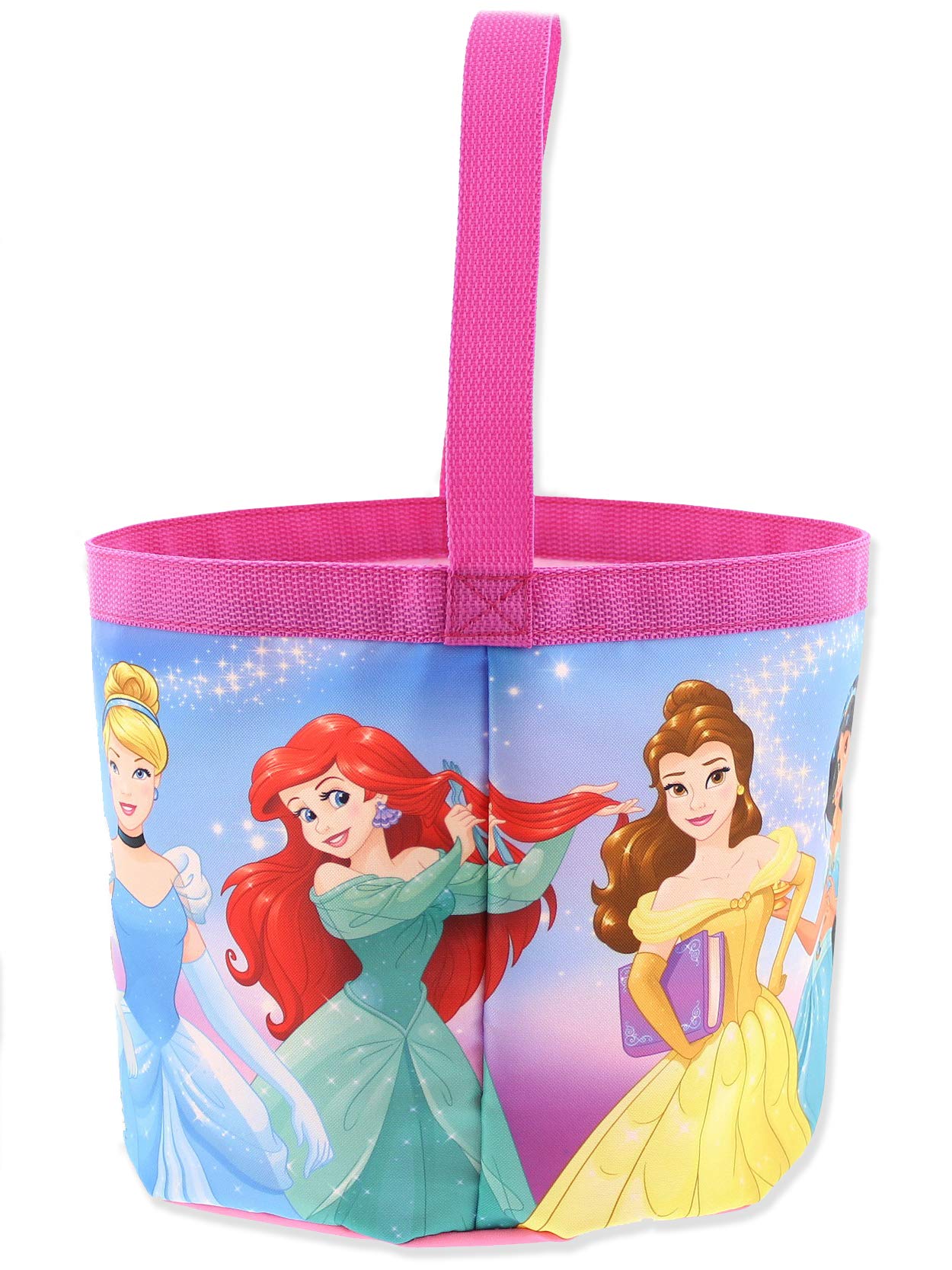 Disney Princess Girls Collapsible Nylon Gift Basket Bucket Tote Bag
