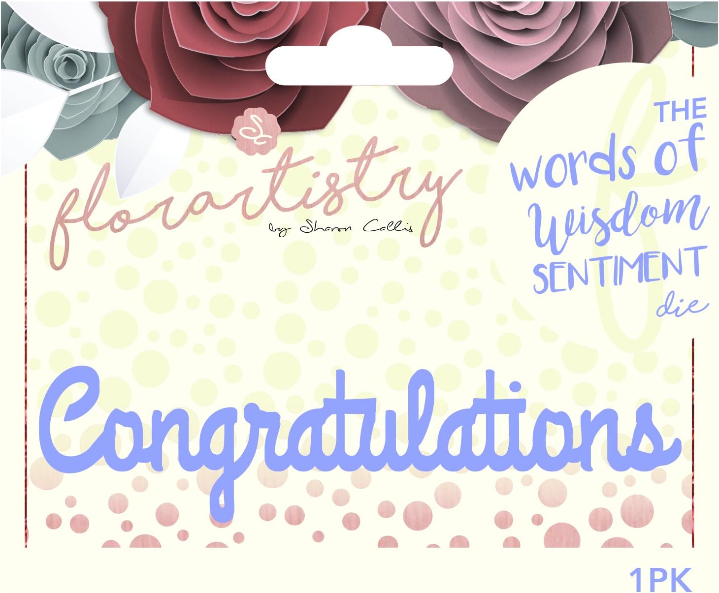 Florartistry Word Die-Congratulations, Metal, Brown, 12.1 x 13.9 x 0.8 cm