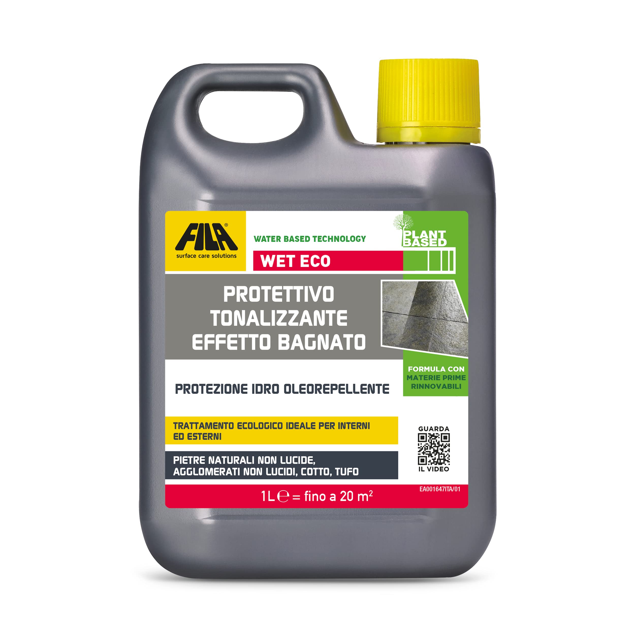FILA Surface Care Solutions Wet Eco Protective Toning Water Based Wet Effect for Cooking, Natural Stone and Non-Polished Agglomerates, 1L