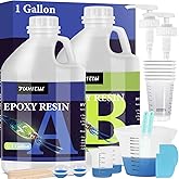 Epoxy Resin 1 Gallon - Crystal Clear Epoxy Resin Kit - Self-Leveling, High-Glossy, No Yellowing, No Bubbles Casting Resin Perfect for Crafts, Table Tops, DIY 1:1 Ratio