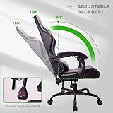 T-THREE Ergonomic High-Back Gaming Chair with Lumbar Headrest Gray view 6