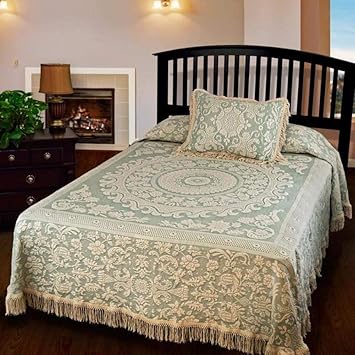 Queen Elizabeth Matelasse Bedspread Twin Sage