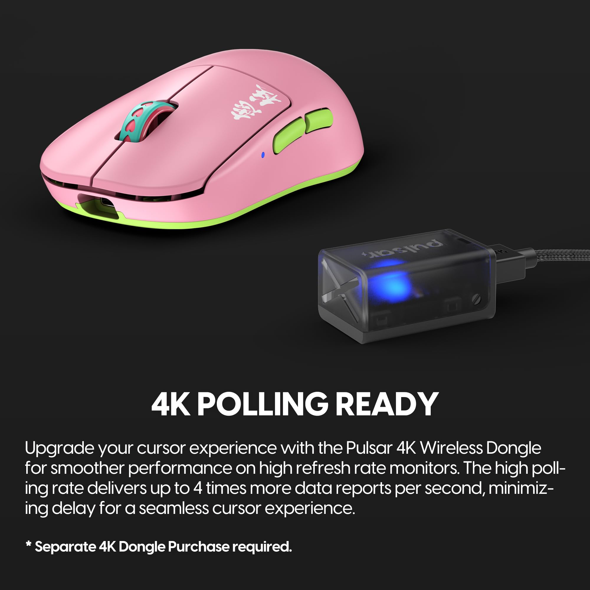 Pulsar Gaming Gears [Pulsar x Demon Slayer X2H Mini Wireless Gaming Mouse, Ultra Lightweight Mouse, Symmetrical PC Mac Computer Mice, Optical Switch, 26000 DPI (Superglide Included)