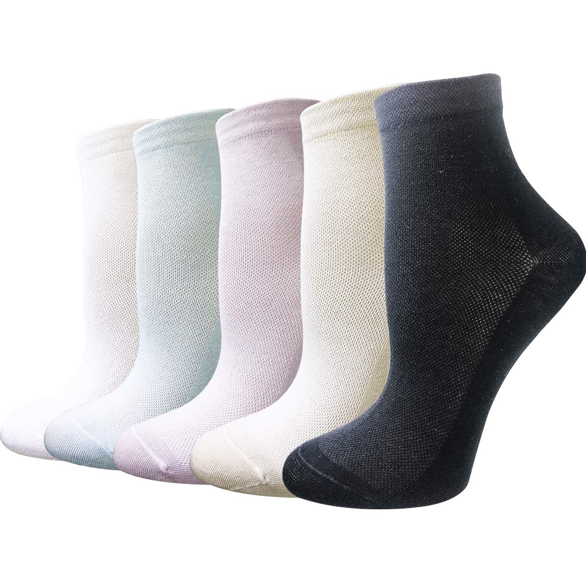 5 Pairs Ultra Thin Cotton Socks Women Summer Anklets Crew Socks