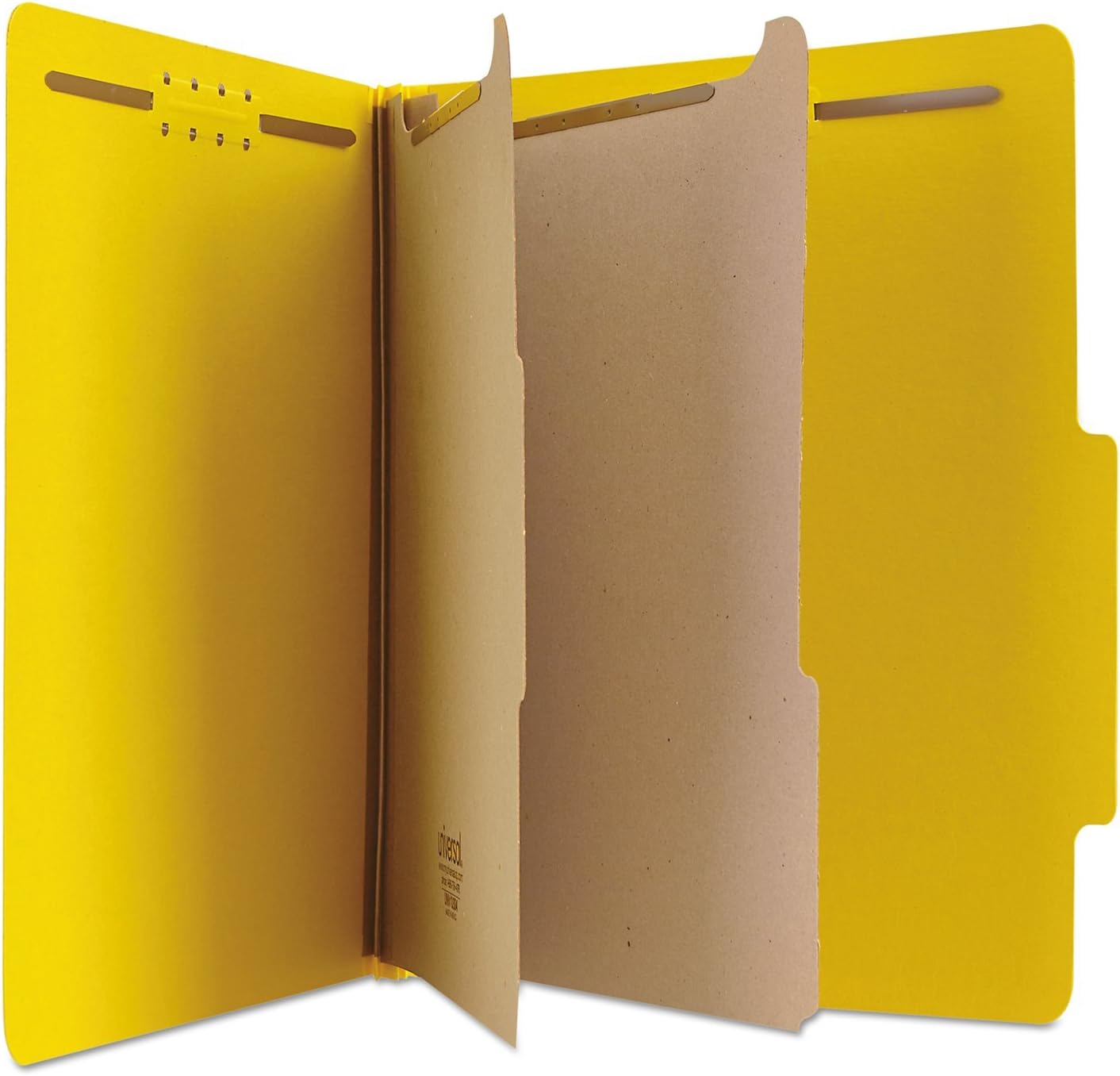 Universal Pressboard Classification Folders, Letter, Six-Section, Yellow, 10/Box (10304) : Top Tab Classification Folders : Office Products