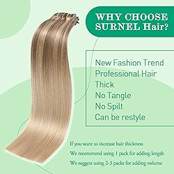SURNEL Golden Brown to Caramel Blonde Clip in Hair