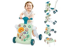 Sit to Stand Learning Walker 6 in 1 Baby Learning Walkers Early Education Activity Center Learning Play Toys Toddler Walker P