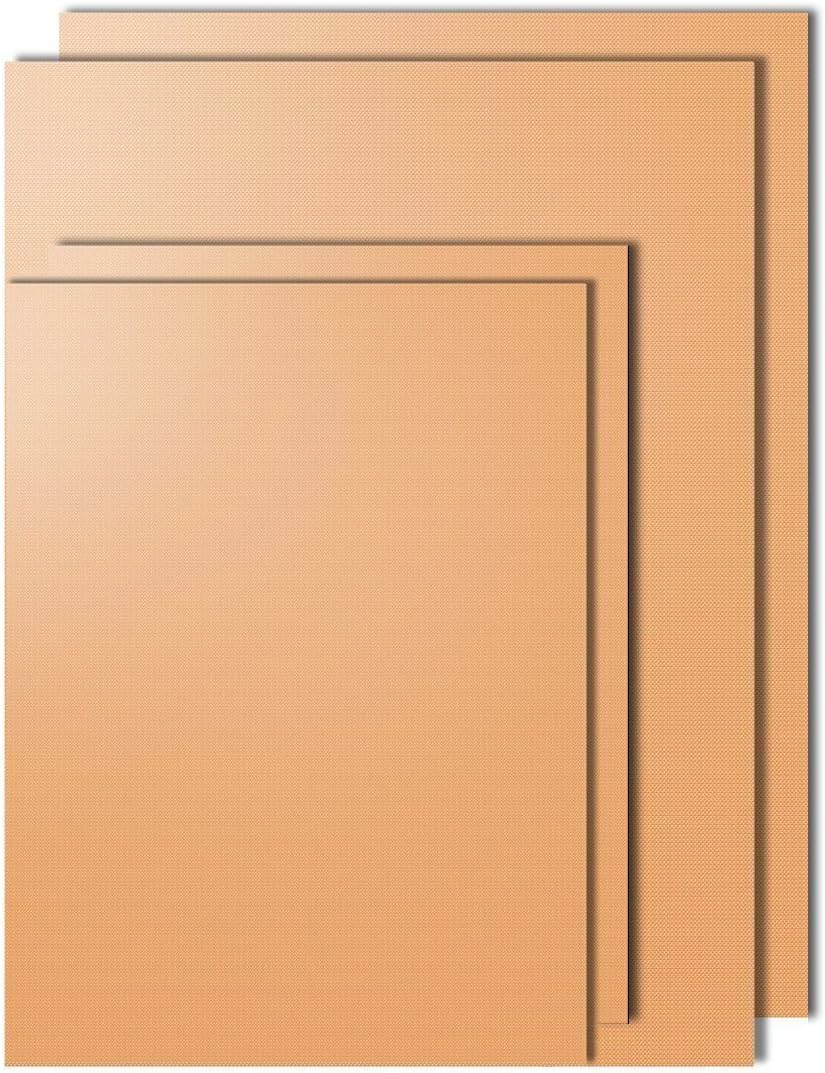 Acusstom- Copper Grill Mat 4 pcs - 100% Non-stick BBQ Grill Mats - Golden Grill Mats and Bake Mats (4pcs)