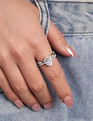 Oivley Wedding Band for Women Twisted Rope 925