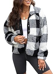 Yanekop Womens Fleece Jacket Fuzzy Long Sleeve