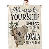 olpddz Koala Blanket Inspirational Gifts for Women Men Kids,60x50inch,Cartoon Animal Hanging on Tree Blankets,Encouragement Throw for Friend,Family,Bedroom,Couch,Living Room Birthday Decor Throws