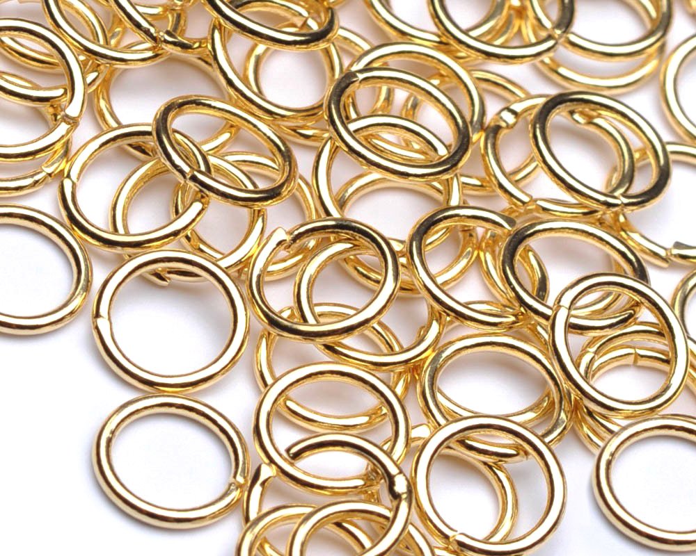Beads Unlimited 7 mm Gold Plated Metal Jump Ring, Pack of 100