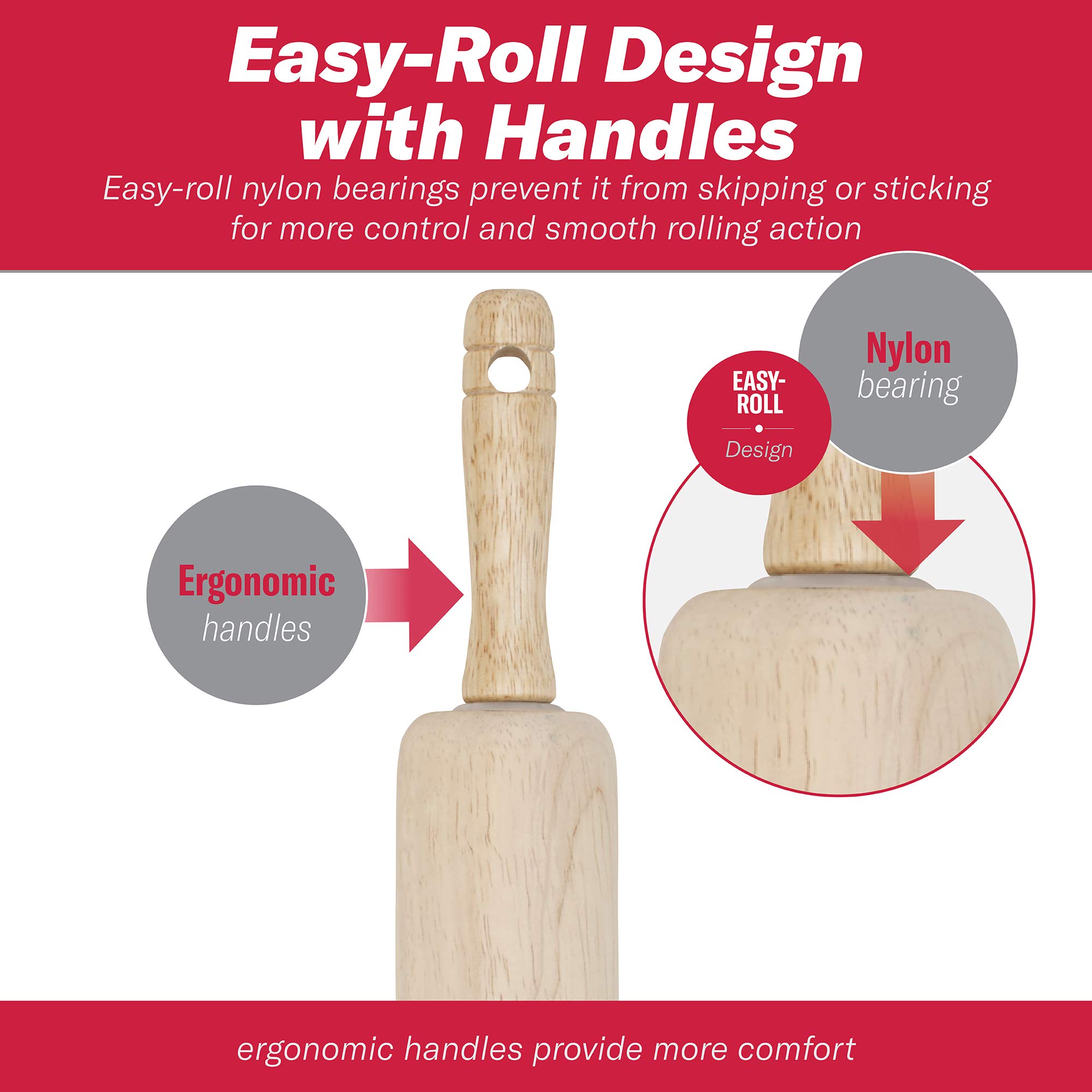 Good Cook Classic Wood Rolling Pin by Good Cook