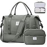 Weekender Bags for Women, Travel Duffel Bags with Shoe Compartment,Personal Item Travel Bag for Airlines, Carry on Overnight Tote Bag for women with Toiletry Bag, Olive Green
