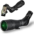 HD 20-60x85 Prism Spotting Scope - BAK4 Fully Multi Coated Waterproof 45 Degree Angled Eyepiece for Hunting Archery Shooting Targets Bird Watching Wildlife Scenery