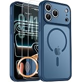 Zicpuny for iPhone 18 Pro/17 Pro Case with Screen Protectors, Deep Blue | MagSafe Compatible, Camera Control Button, Shockproof Protection, Camera Protection, Matte Translucent