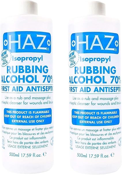 Haz 500 Ml Isopropyl Rubbing Alcohol First Aid Anti Septic 2 Pack Amazon Co Uk Health Personal Care