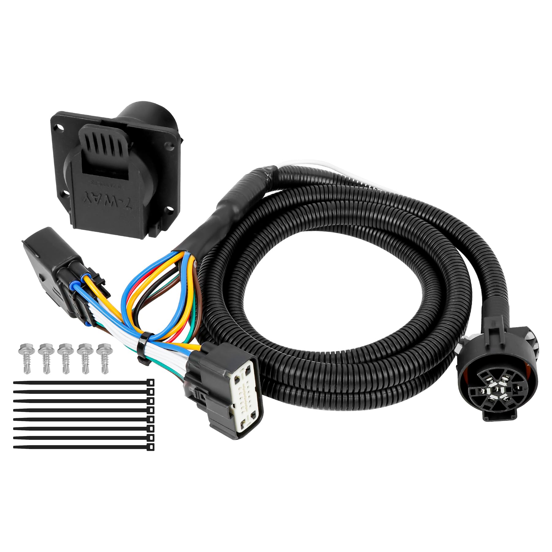 7 Pin Trailer Wiring Harness Extension Truck Bed 7 Way RV Wiring