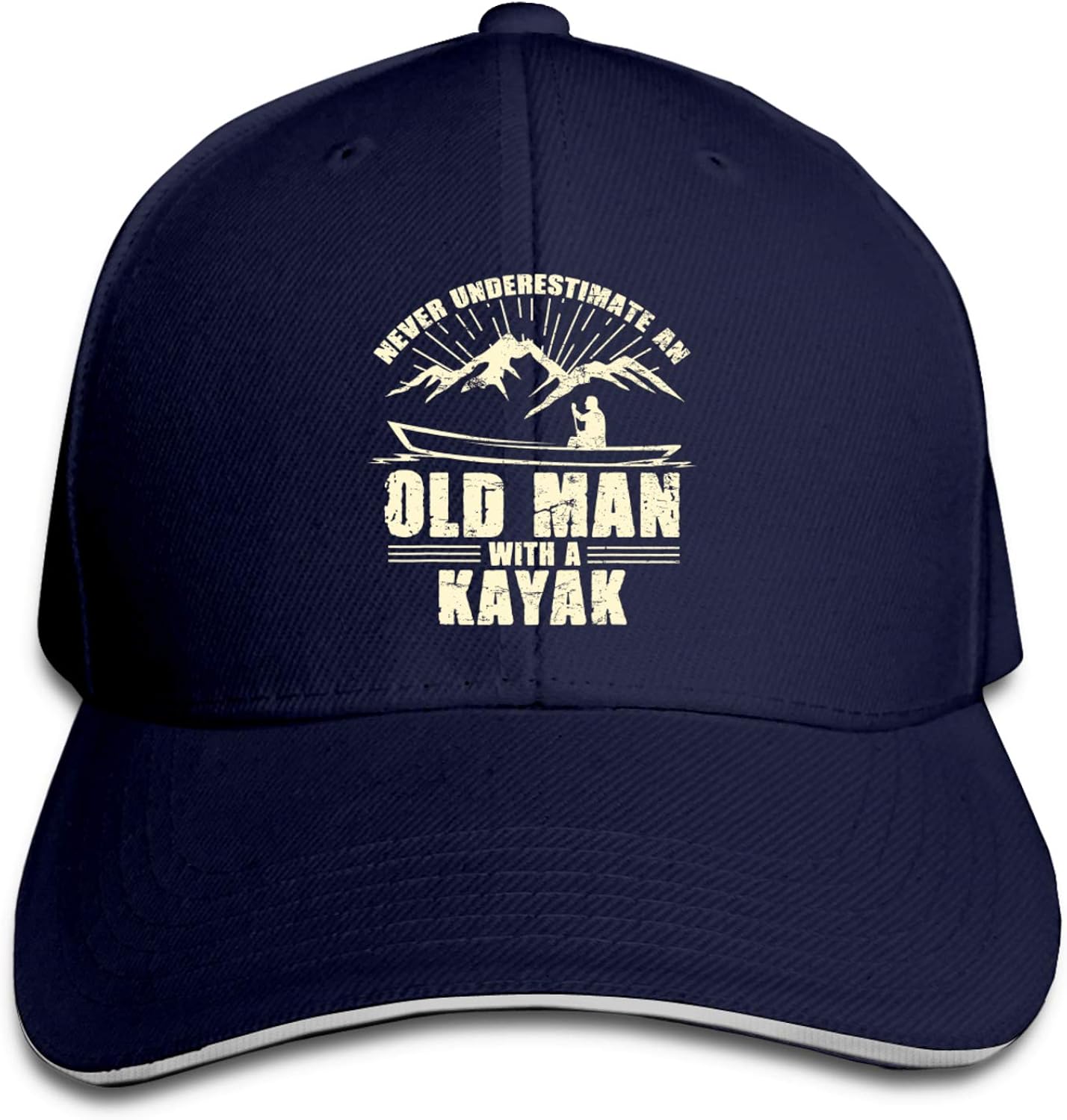 Never Underestimate an Old Man with A Kayak Unisex Adjustable Sun