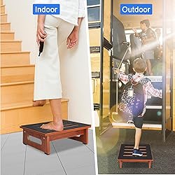 One Step Stool for Adults Seniors with Non-Slip