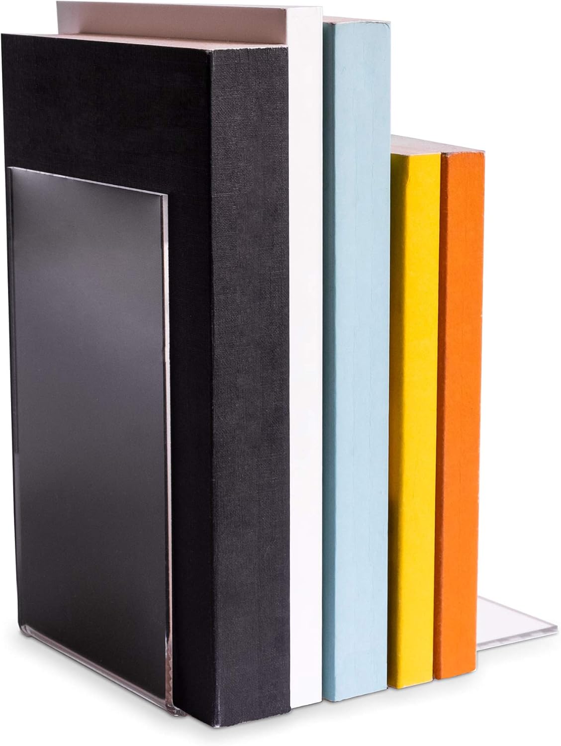 Plexiglas® Pack of 10 Bookends Eco (7.0 to 8.5 x 14.0 x 14.0 cm) for Small Books/Paperback CDs Made of Original Plexiglas® - Image 4