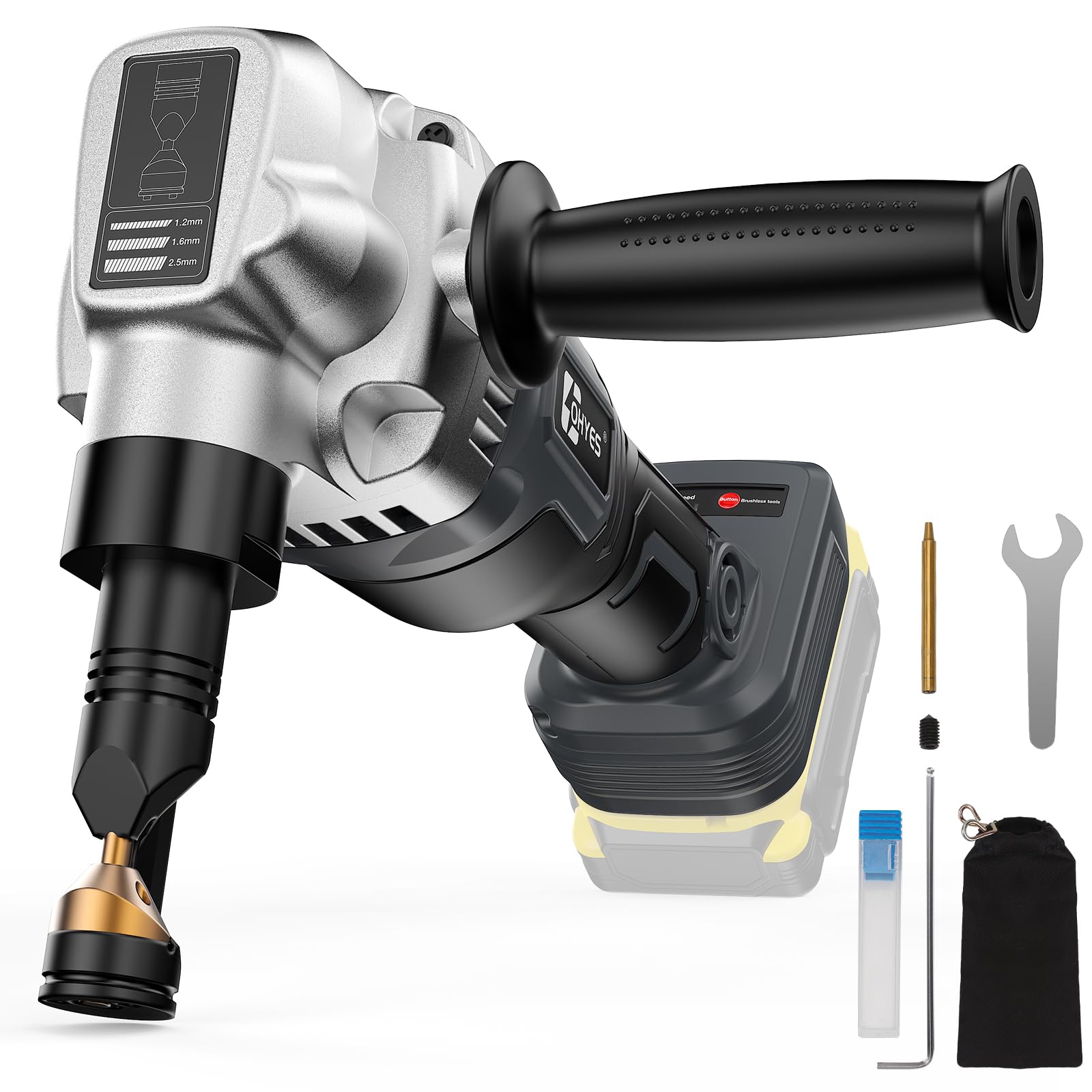 Photo 1 of Metal Nibbler Fit for DeWALT 20v Max Battery Brushless Motor 16 Gauge Variable Speed Assist Handle & 2 Blades For Metal Cutting, Stainless Steel and Aluminum(Battery not Included)