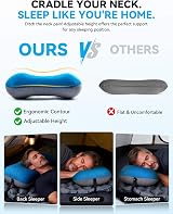 HIKENTURE Camping Pillow with Removable Cover Ultralight Ergonomic Inflatable view 3