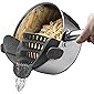 Kitchen Gizmo Snap N Strain Strainer - Gray | Patented Clip On Silicone Colander | Fits all Pots and Bowls