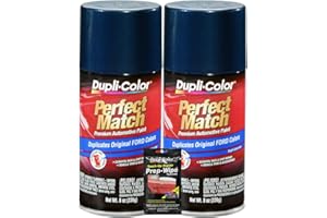 Dupli-Color Dark Blue Metallic Exact-Match Automotive Paint for Ford Vehicles - 8 oz, Bundles with a Prep Wipe (3 Items)