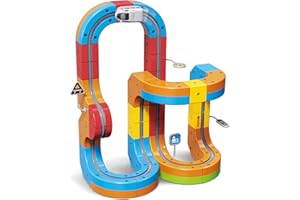 Wdebay klick Rail Electric Train Set 3D Magic Flexible Race Track for Kids 3 4 5 6 7 8 Years Old, 56 pcs Race Car Track Block with Anti-Gravity, Educational STEM Toy Boys Girls Birthday