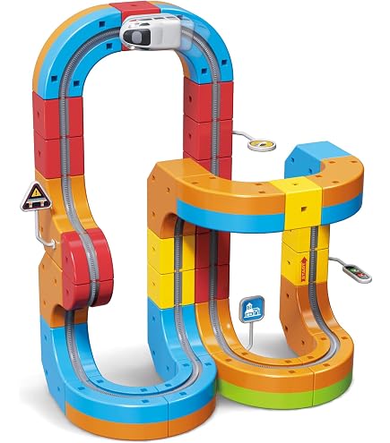 Circuit De Train électrique Flexible 3D – 55 Pièces – Défie La Gravité Avec Loopings Et Pentes – STEM