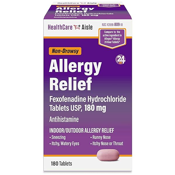 HEALTHCAREAISLE ALLERGY RELIEF – FEXOFENADINE HYDROCHLORIDE TABLETS USP,...