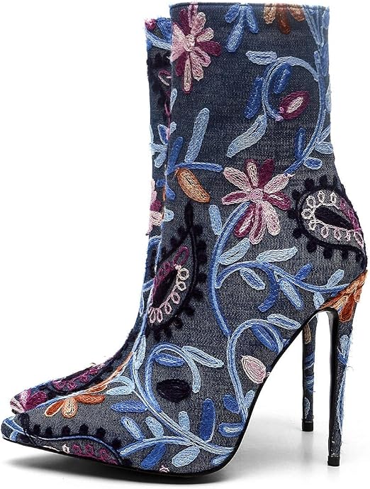 Mabaiwan-Botines de tela elástica para Mujer, Botas gruesas de tacón alto  elástico, de punta estrecha, para otoño - AliExpress Calzado