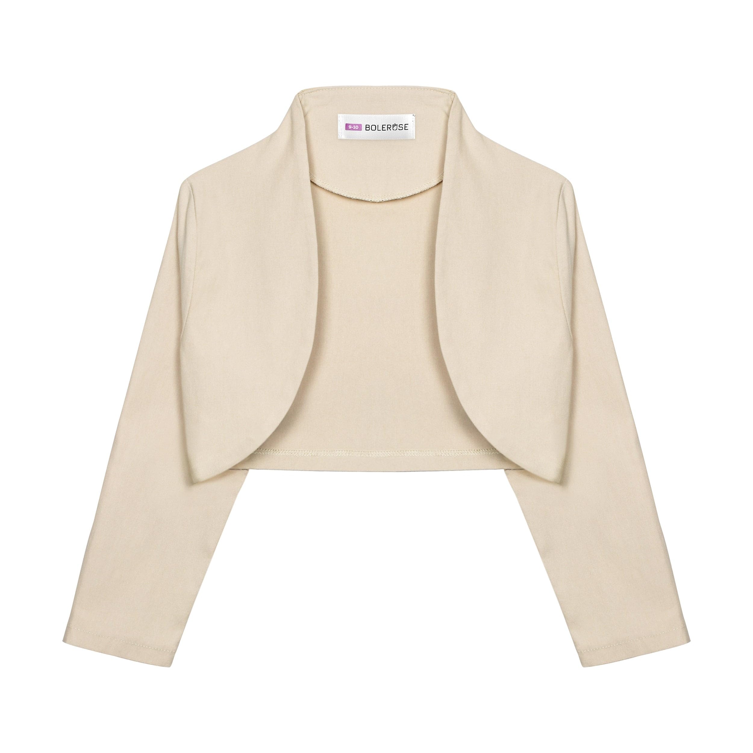 Photo 1 of BOLEROSE Girls 3/4 Sleeve Kids Formal Bolero (Champagne, 9-10 YRS)