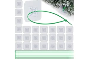 BEAPTCELY 25 Pcs Christmas Garland Hanger, Transparent Large Zip Tie Mounts Self Adhesive Cable Tie Invisible Garland Cords Hooks Climbing Plants Straps for Wreath Fireplace Mantle Stairways (25, Green)