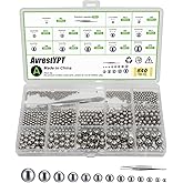 840 Pcs Stainless Steel Bearing Balls, 2/2.5/3/3.5/4/4.5/5/5.5/6/7/8/9/10mm | Metric Precision, Assorted Loose, For Bicycle/Bike