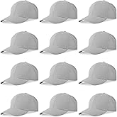 NOBONDO 12 Pack Unisex Baseball Caps - Bulk Wholesale Blank Plain Adjustable Hats for Men & Women