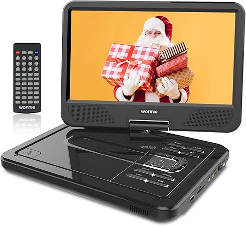 Wonnie 2021 Aufgerustet 10 5 Zoll Tragbarer Dvd Players Mit 270 Schwenkbaren Bildschirm Und Einer Akkulaufzeit Von 4 Stunden Unterstutzt Usb Sd Av In Out 3 In 1 Adapter Schwarz Amazon De Elektronik